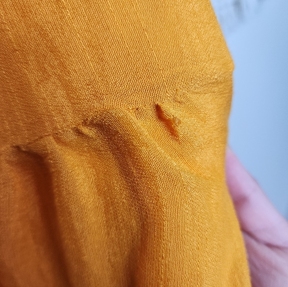 Anthropologie Moulinette Soeurs Mini Dress M Yellow Puff Sleeve Cold Sho… - Picture 6 of 6